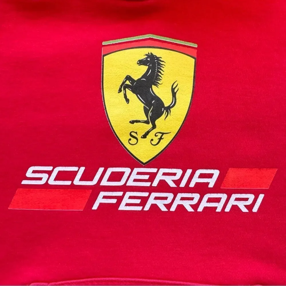 Scuderia Ferrari Official Youth Hoodie Logo Red SZ M #2479